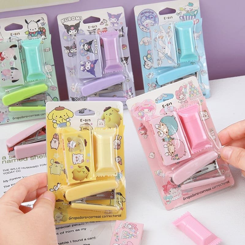 Set de Papelería: Marca Texto de Candy, Mini Engrapadora y Más