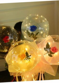 Globo LED con una Rosa Dentro: Un Toque Romántico y Elegante