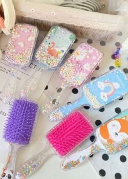 Cepillo Cuadrado con Glitter y Luz