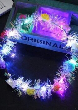 Diadema De Flores Con Luz: Hermoso Arreglo Para El Cabello
