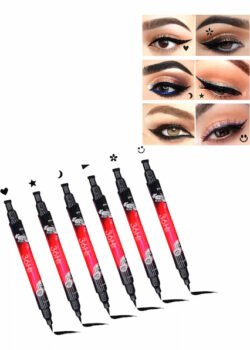 Delineador Negro Plumón con Sello de Figuras