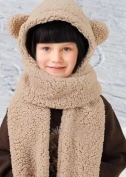 Gorro y Bufanda de Felpa para Niñas: Diseño de Oso