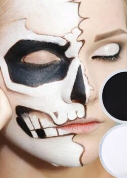 Pintura Facial Blanca y Negra Halloween