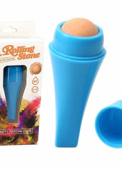 Rodillo Absorbente de Aceite Facial con Piedra Volcánica