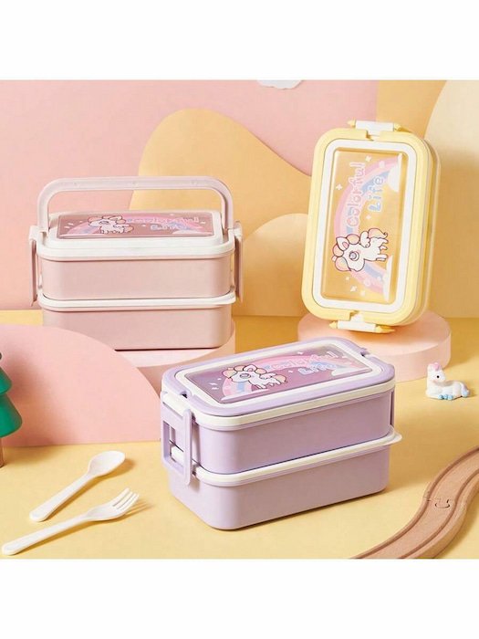 Topper Lonchera Fiambrera de Doble Capa con Forma de Dibujos Animados