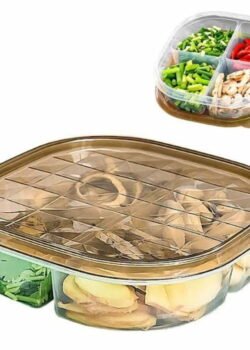 Topper de 4 Divisiones: Perfecto para un Almuerzo Organizado