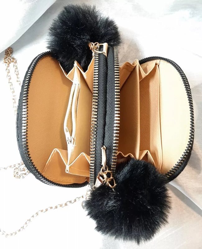 Cartera Doble Cierre con Pom Pom - Imagen 2