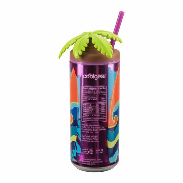 Vaso Cool Gear con Popote y Tapa de Palmeras – 473 ml - Imagen 2