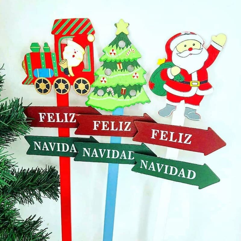 Estaca Jardín con Figuras de Navidad - Decoración Navideña - Imagen 3