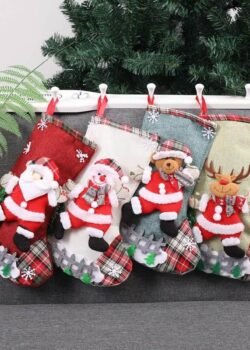 Medias de Navidad de Santa y Muñeco de Nieve -