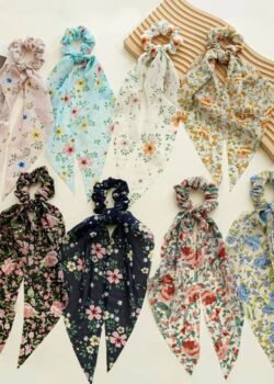 Coleteros con Lazo para el Pelo - Cinta Larga Floral, Bandas Elásticas para el Cabello