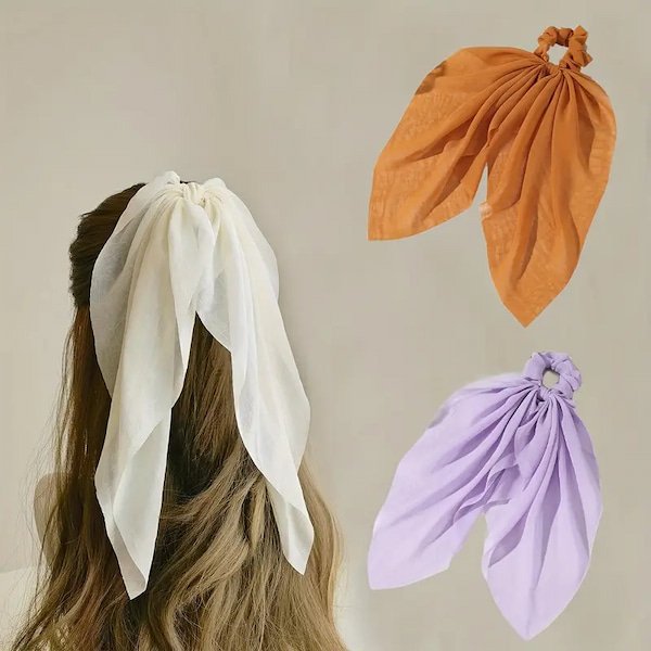 Coleteros con Lazo para el Pelo - Cinta Larga Lisa, Bandas Elásticas para el Cabello, Varios Colores