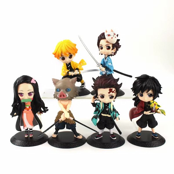 Figura de Colección Demon Slayer: Q Posket de Tanjirou, Nezuko, Zenitsu, Inosuke y Kyoujurou 1pieza