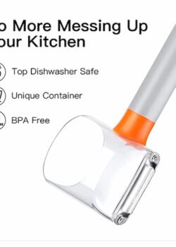 Pelador con caja de almacenamiento