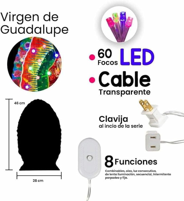 Virgen maría con Luces - Imagen 2