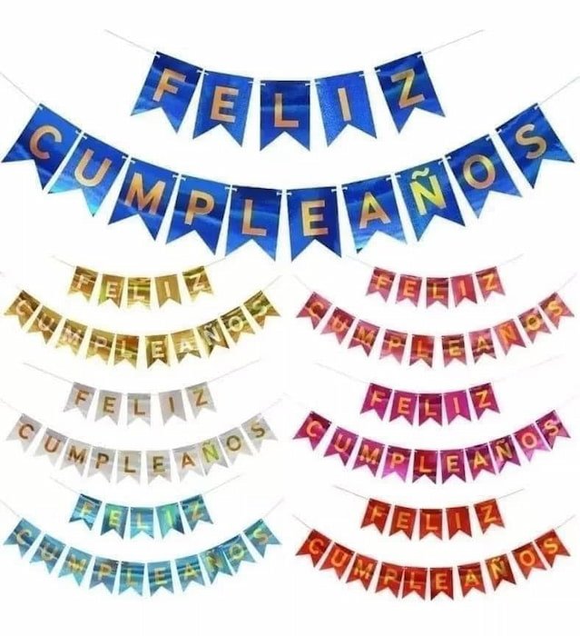 Banderin Feliz Cumpleaños Holografico