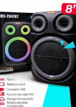 Bocina 8" C/Luz Led MS-2047BT