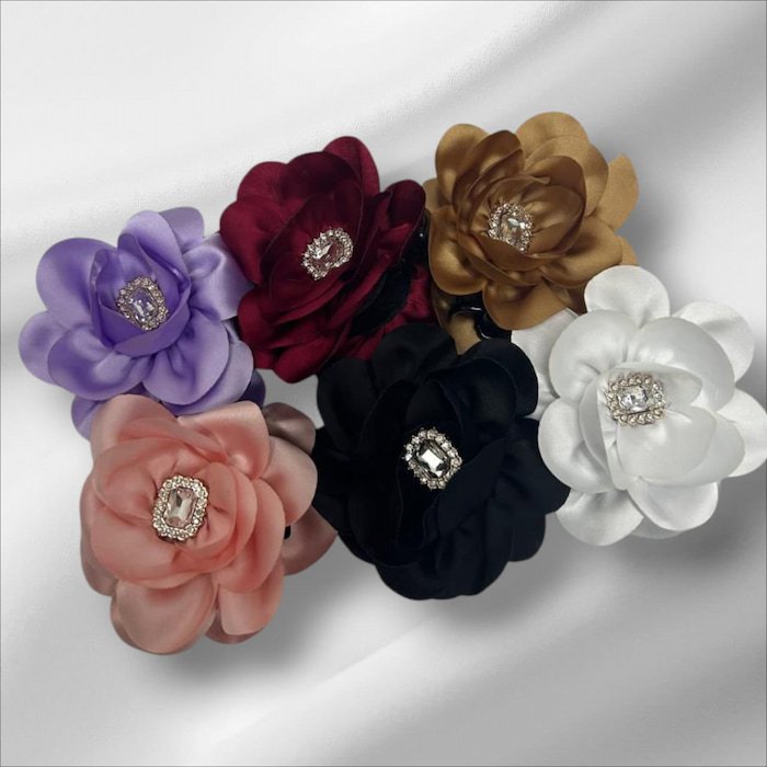 Pinza Flor C/ Perlas y Pedreria