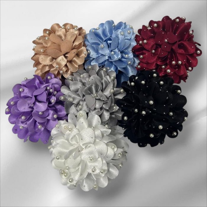 Pinza Flor C/ Perlas y Pedreria - Imagen 2