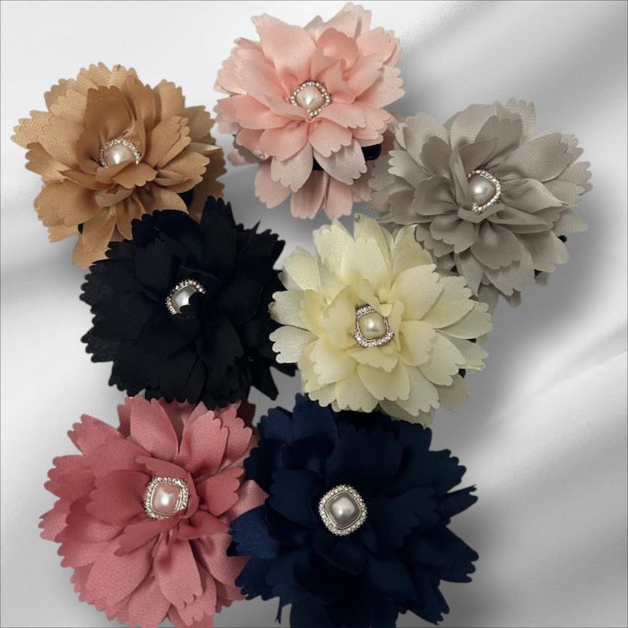 Pinza Flor C/ Perlas y Pedreria - Imagen 3