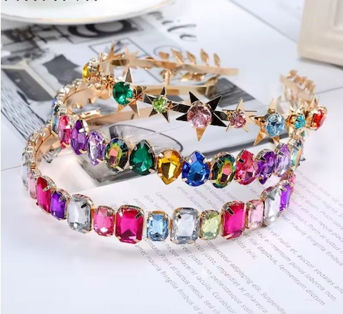 Diadema de Gemas de Cristal Imitacion P/Mujer - Imagen 2