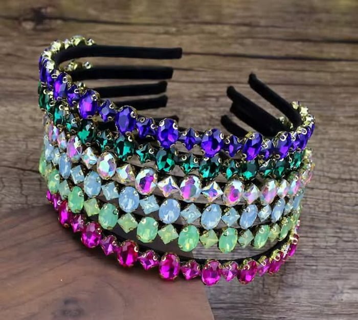 Diadema de Gemas de Cristal Imitacion P/Mujer