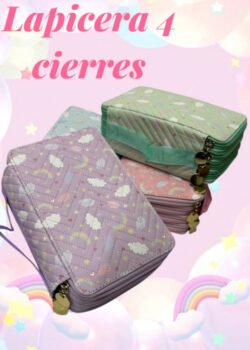 Lapicera 4 Cierres colores pastel