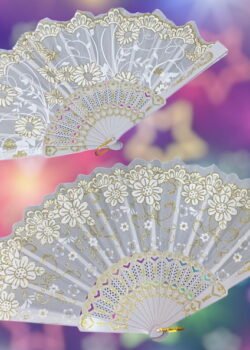 Abanico c/diseño en Blanco