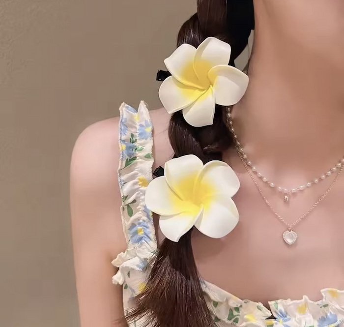 Pasadores Flor Hawaiana chicas (El par) - Imagen 2