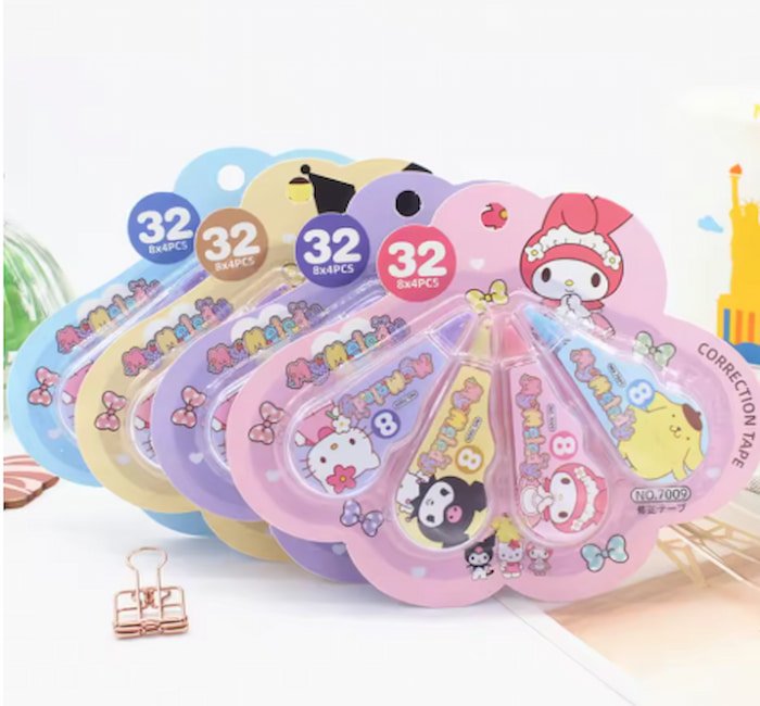 Corrector de cinta sanrio 4 pz