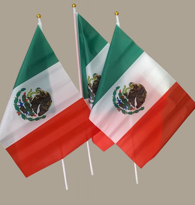 Bandera de Tela Tricolor 44x30 cms C/U