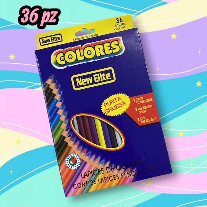 Colores de Madera New Elite 36 pz