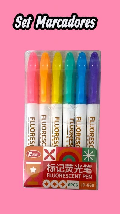 Set de Marcador Fosforescente 6 pz