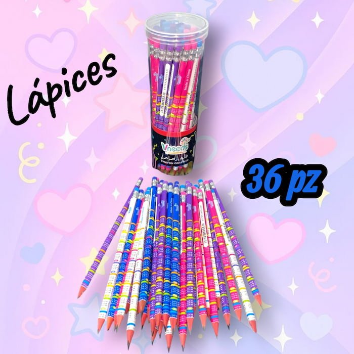 Bote de lápiz de tabla de multiplicar 36 pz