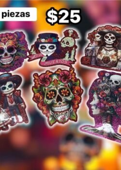 Decoración Dia de Muerto 6pz